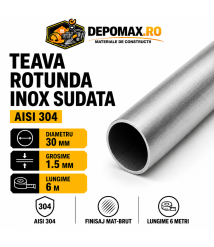 Teava rotunda inox sudata AISI 304, 30 x 1.5 mm, 6 metri
